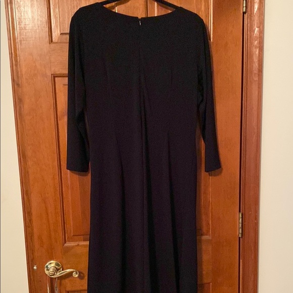 Joan Rivers Wrapped in Elegance - Black Faux Wrap KneeLength Dress Zip Back - Picture 6 of 11
